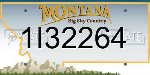 1I32264 Montana License Plate