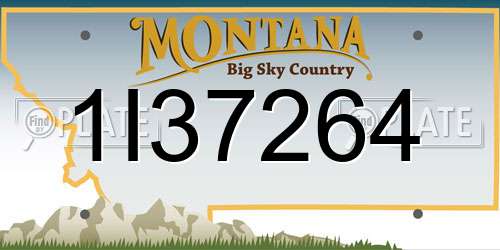 1I37264 Montana License Plate