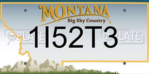 1I52T3 Montana License Plate