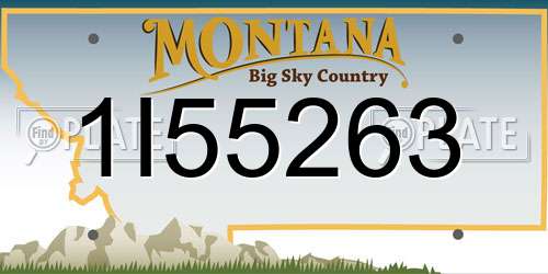 1I55263 Montana License Plate