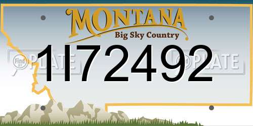 1I72492 Montana License Plate