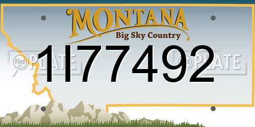 1I77492 Montana License Plate
