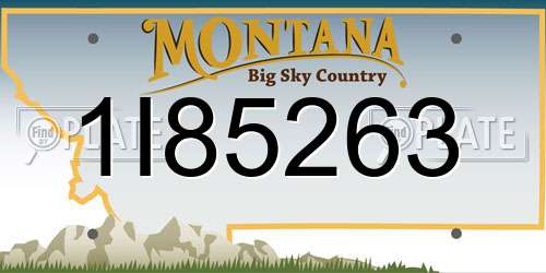 1I85263 Montana License Plate