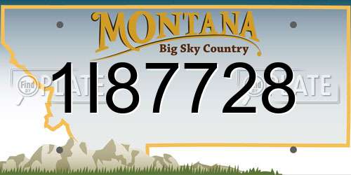 1I87728 Montana License Plate