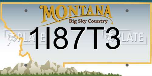 1I87T3 Montana License Plate