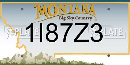 1I87Z3 Montana License Plate