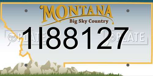 1I88127 Montana License Plate