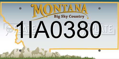 1IA0380 Montana License Plate