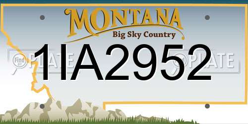 1IA2952 Montana License Plate