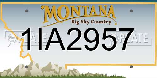 1IA2957 Montana License Plate