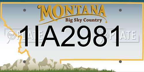 1IA2981 Montana License Plate