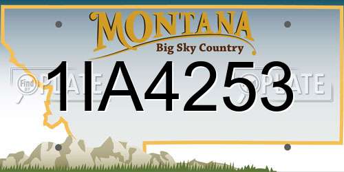 1IA4253 Montana License Plate