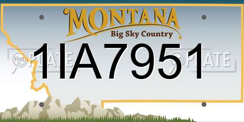 1IA7951 Montana License Plate