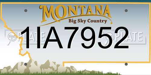 1IA7952 Montana License Plate