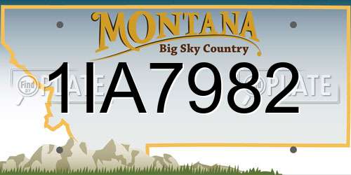 1IA7982 Montana License Plate