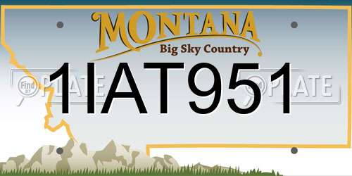 1IAT951 Montana License Plate