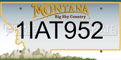 1IAT952 Montana License Plate