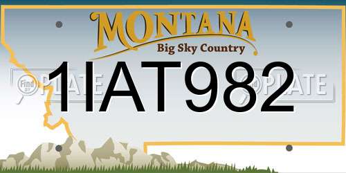 1IAT982 Montana License Plate