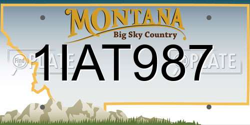1IAT987 Montana License Plate