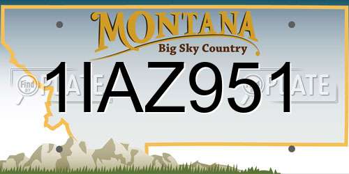 1IAZ951 Montana License Plate