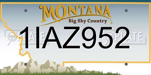 1IAZ952 Montana License Plate