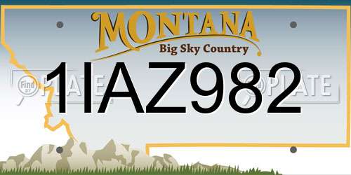 1IAZ982 Montana License Plate