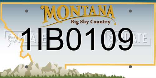 1IB0109 Montana License Plate