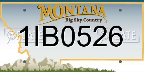 1IB0526 Montana License Plate