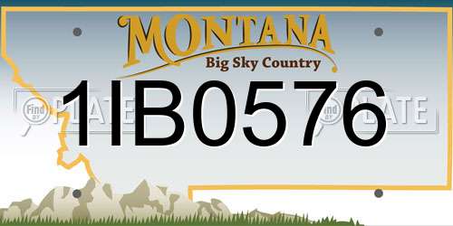 1IB0576 Montana License Plate