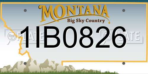1IB0826 Montana License Plate