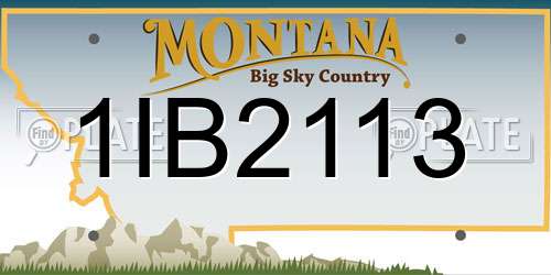 1IB2113 Montana License Plate