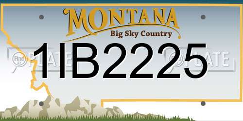 1IB2225 Montana License Plate