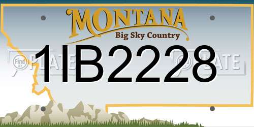 1IB2228 Montana License Plate
