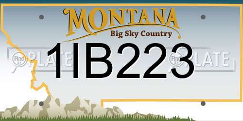 1IB223 Montana License Plate
