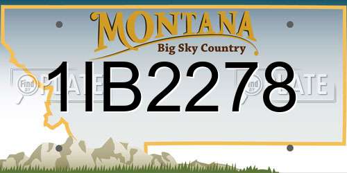 1IB2278 Montana License Plate