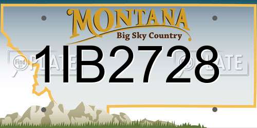 1IB2728 Montana License Plate