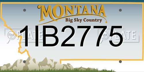 1IB2775 Montana License Plate