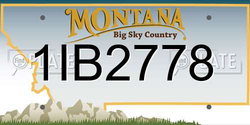 1IB2778 Montana License Plate