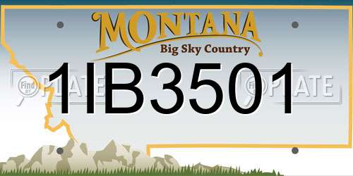 1IB3501 Montana License Plate