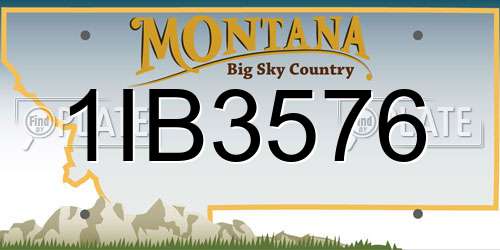 1IB3576 Montana License Plate
