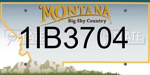 1IB3704 Montana License Plate