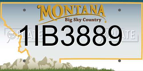 1IB3889 Montana License Plate