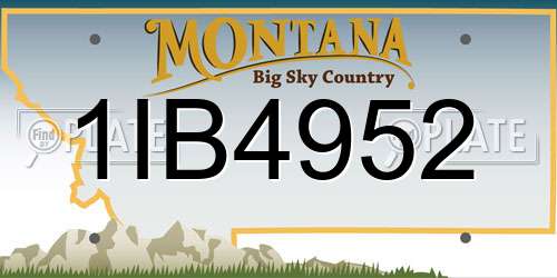 1IB4952 Montana License Plate