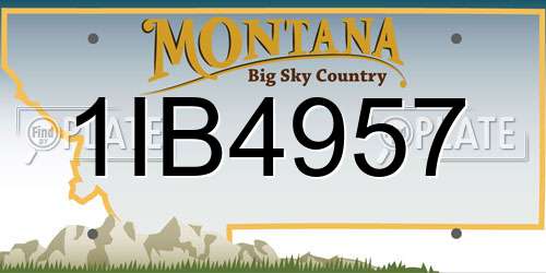 1IB4957 Montana License Plate