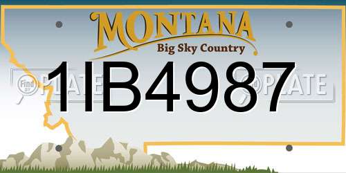 1IB4987 Montana License Plate