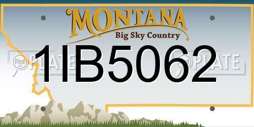 1IB5062 Montana License Plate