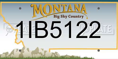 1IB5122 Montana License Plate