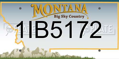 1IB5172 Montana License Plate