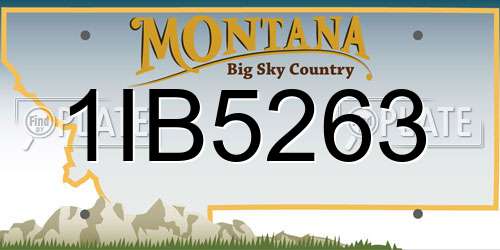1IB5263 Montana License Plate