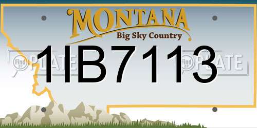 1IB7113 Montana License Plate